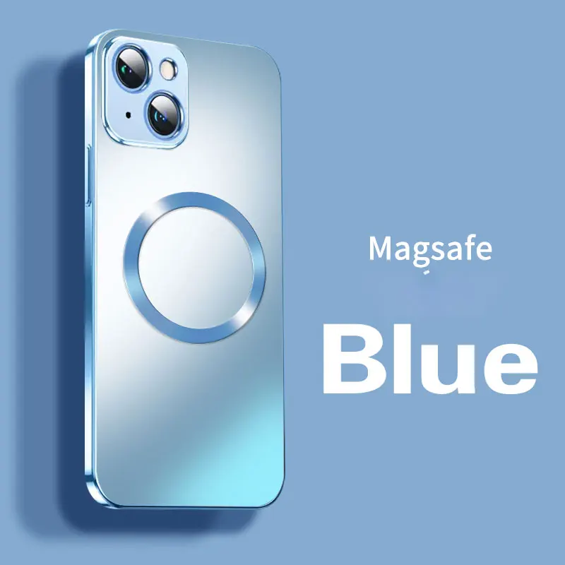 

For iphone 14 pro max phone case new magsafe magnetic suction iphone13pro Electroplating Scrub 14 11 All-pack Anti-fall 12