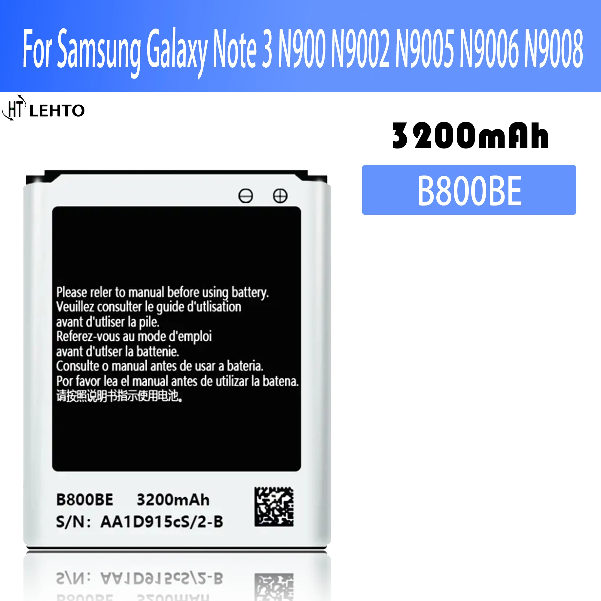 Оригинальный аккумулятор B800BE B800BC B800BU для Samsung Galaxy Note 3 N900 N9002 N9005 N9006 N9008, сменный аккумулятор без фотоэлементов