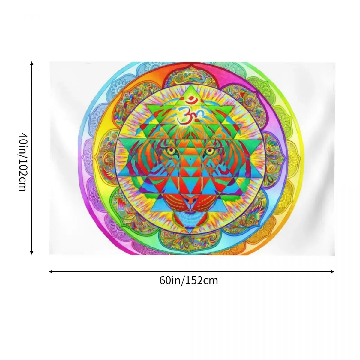 Внутренняя сила психоделический тигр Шри-Янтра триповая мандала гобелен
