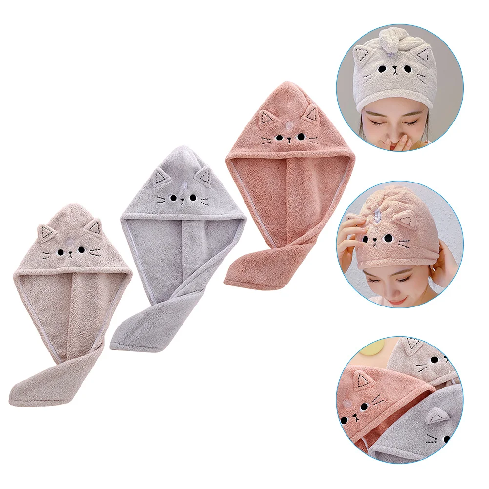 

Cat Hair Drying Towel Fast Wrapping Hat Bathroom Towels Supple Salon Multi-use Hair-drying Cap Shower Women Quick