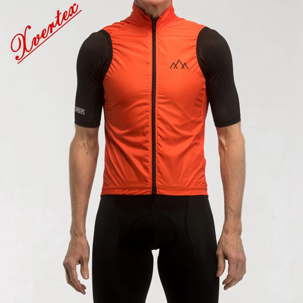 

Orange black bicycle Gilet 2022 MTB RIDE Windproof Sleeveless garment cycling vest MTB Road bike team race cycling tops wear