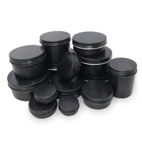 50pcs 5ml 150ml aluminum tins black metal cans frosted tin can with screw thread lid round cream jar storage container cosmetics