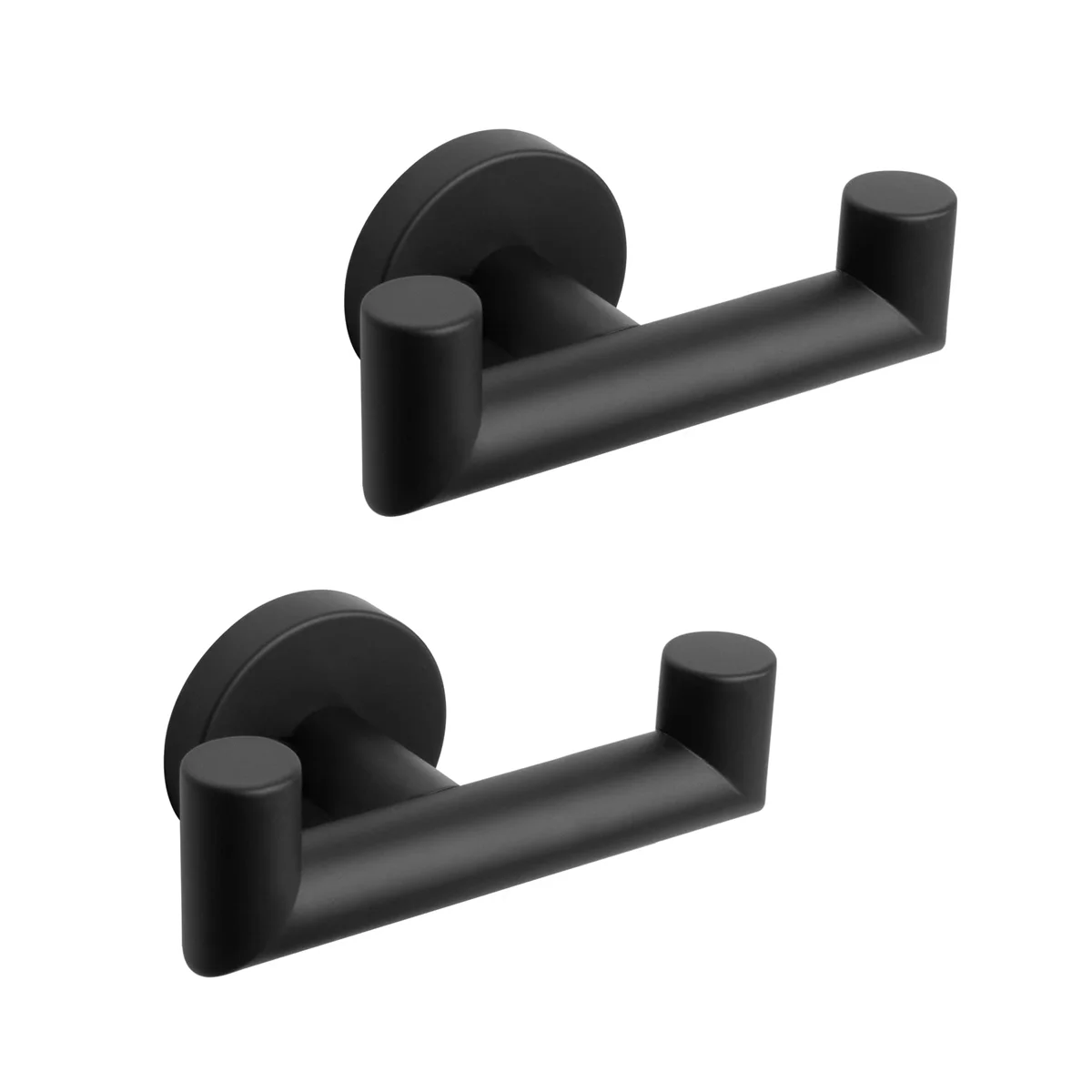 

2PCS Bathroom Double Towel Hook Stainless Steel Robe Towel Holder Heavy Duty Double Coat Hook,Black