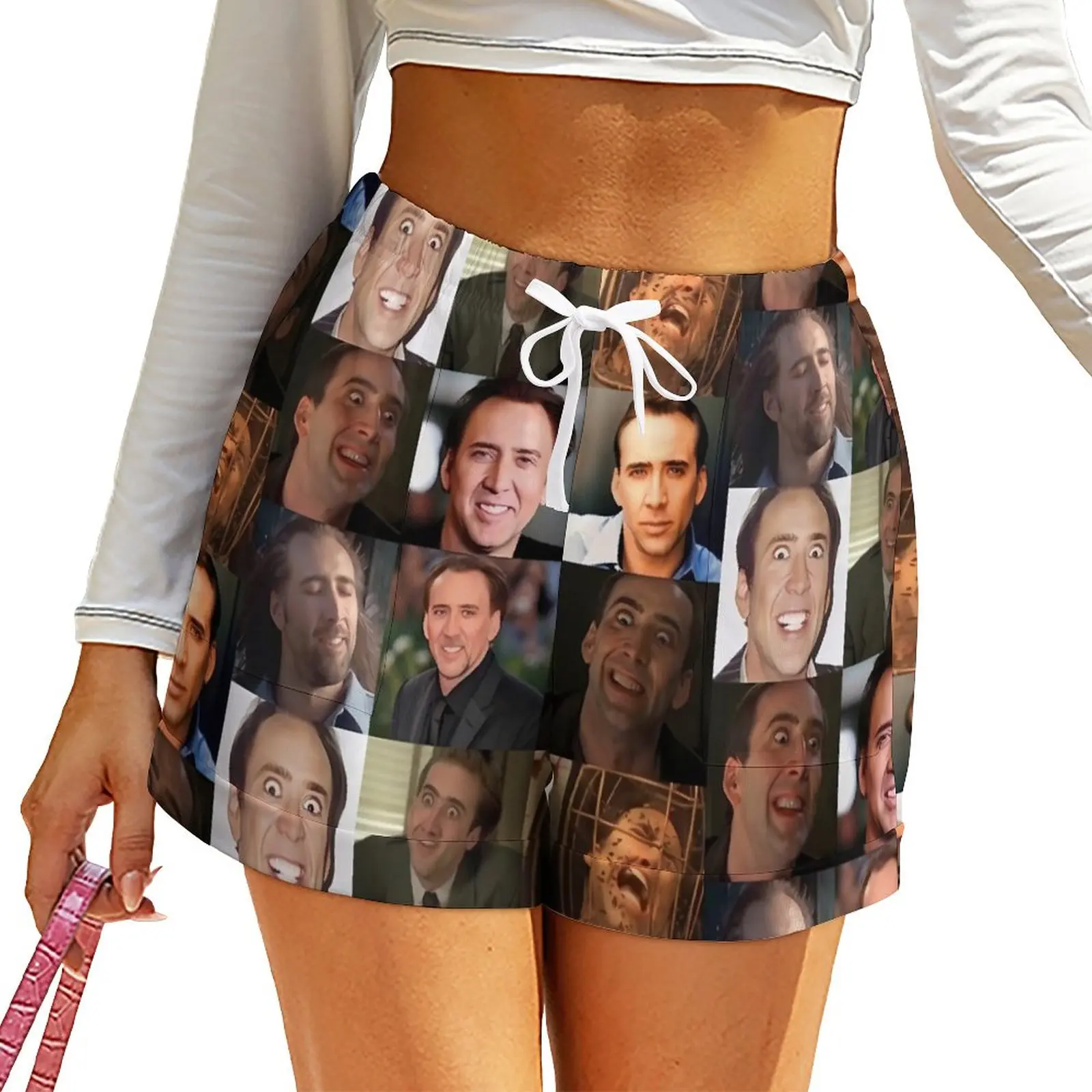 

Женские шорты с эластичной завышенной талией, в стиле оверсайз