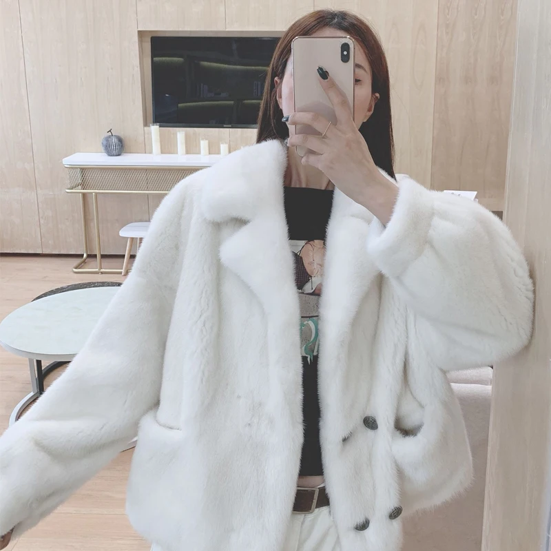 New Imported Whole Mink Fur Female Mink Short Mink Fur Coat Profile Fur Coat