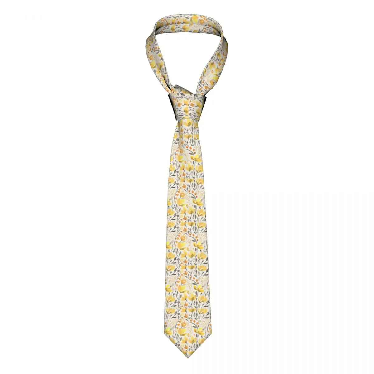 

Yellow Floral Men Neckties Silk Polyester 8 cm Classic Watercolor Yellow Flower Neck Tie for Men Shirt Accessories Gravatas Gift