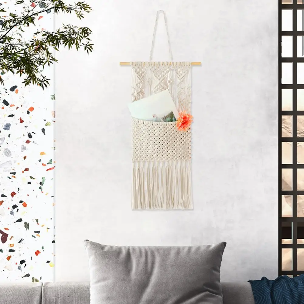 

Гобелены, настенный гобелен с кисточками в стиле бохо, красивый Тканый гобелен с карманом для хранения, домашний декор