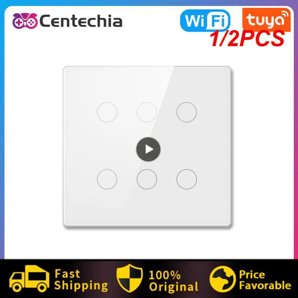 

1/2PCS Tuya Brazil WiFi Light Wall Switch,Touch-Sensor Smart Interruptor 4/6 Gang ,Work with Alexa, Home