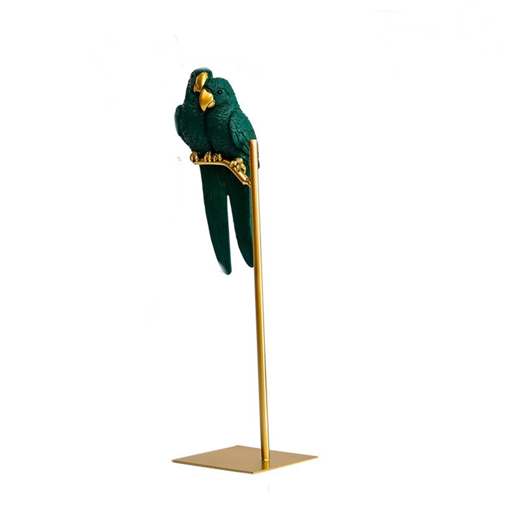 

Nordic Creative Resin Simulated Animal Parrot Bird Crafts Ornaments Gold Modern Home Desktop Decoration Green