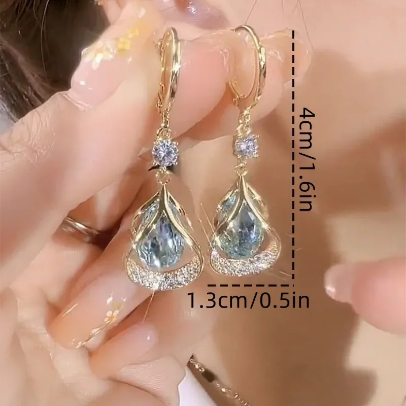 Модные элегантные магнитные серьги-подвески для женщин с блестящими