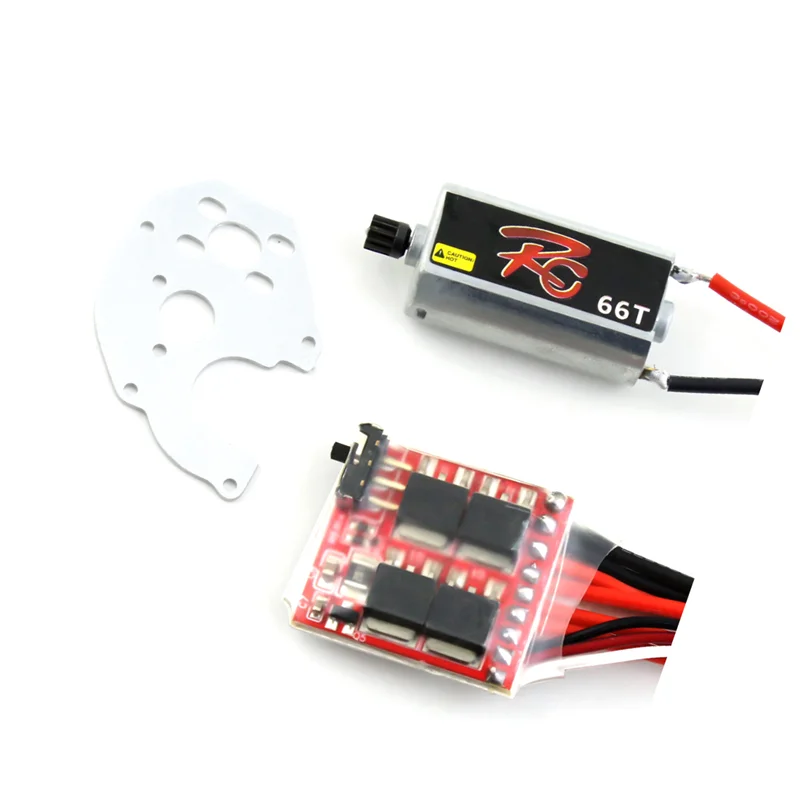 

Щеточный двигатель 050 66T с 30A ESC для осевого SCX24 Gladiator Bronco C10 JLU Deadbolt 1/24, модели с дистанционным управлением, серебристый