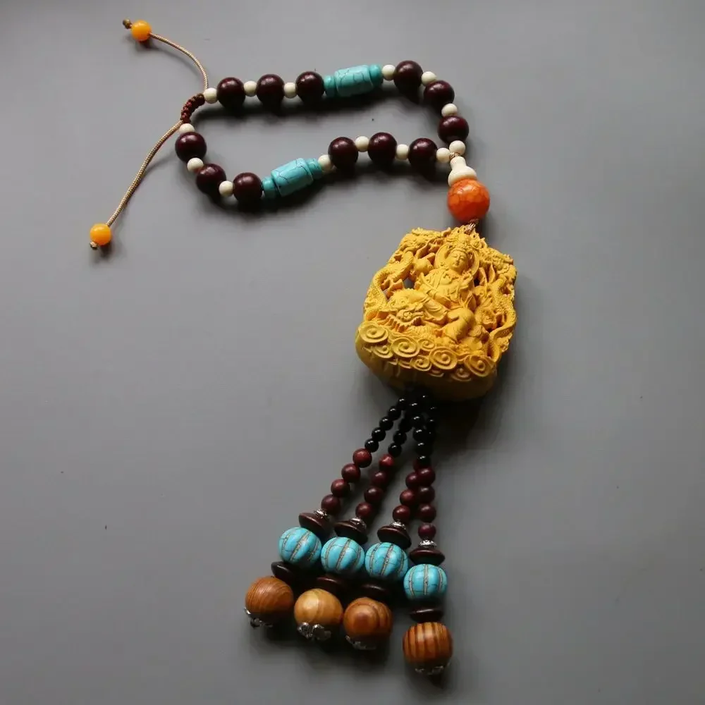Автомобильный кулон Гуаньинь двусторонняя статуя Будды Tathagata Maitreya из бокса