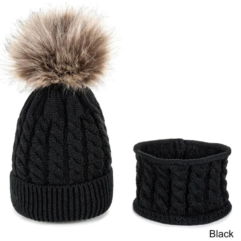 Детский вязаный комплект из шапки и шарфа Осень-зима | Детская одежда обувь