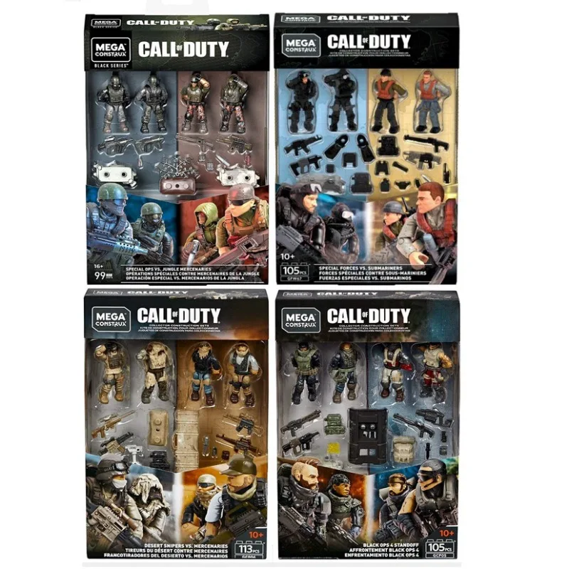 MEGA Construx Blocks Toy Call of Dutys Blacks Ops 4 Desert Snipers Mercenaries Special Ops Submariners Action Figures Kids Gifts