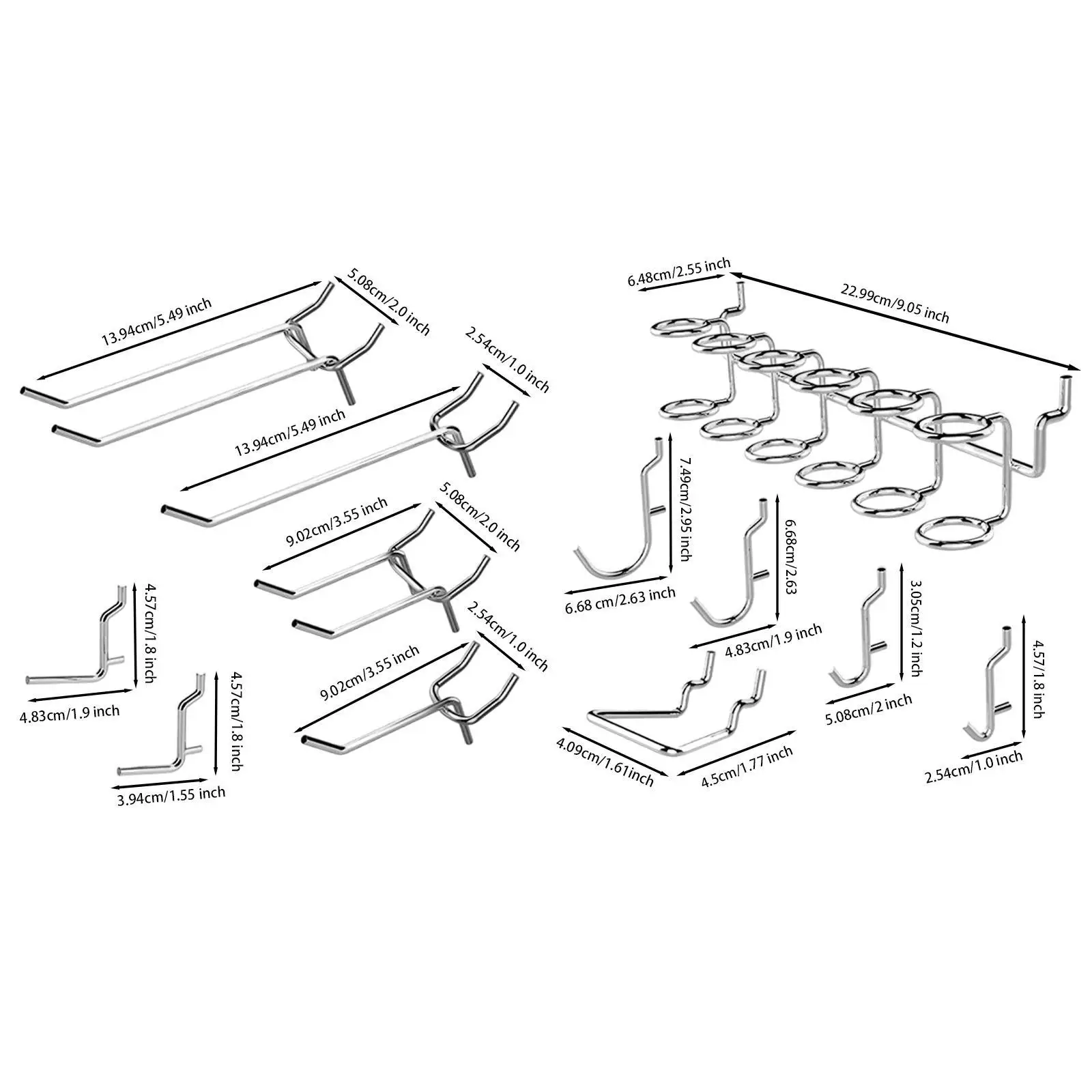 50 крючков для перфорированной доски прочные крючки сада гаража рукоделия