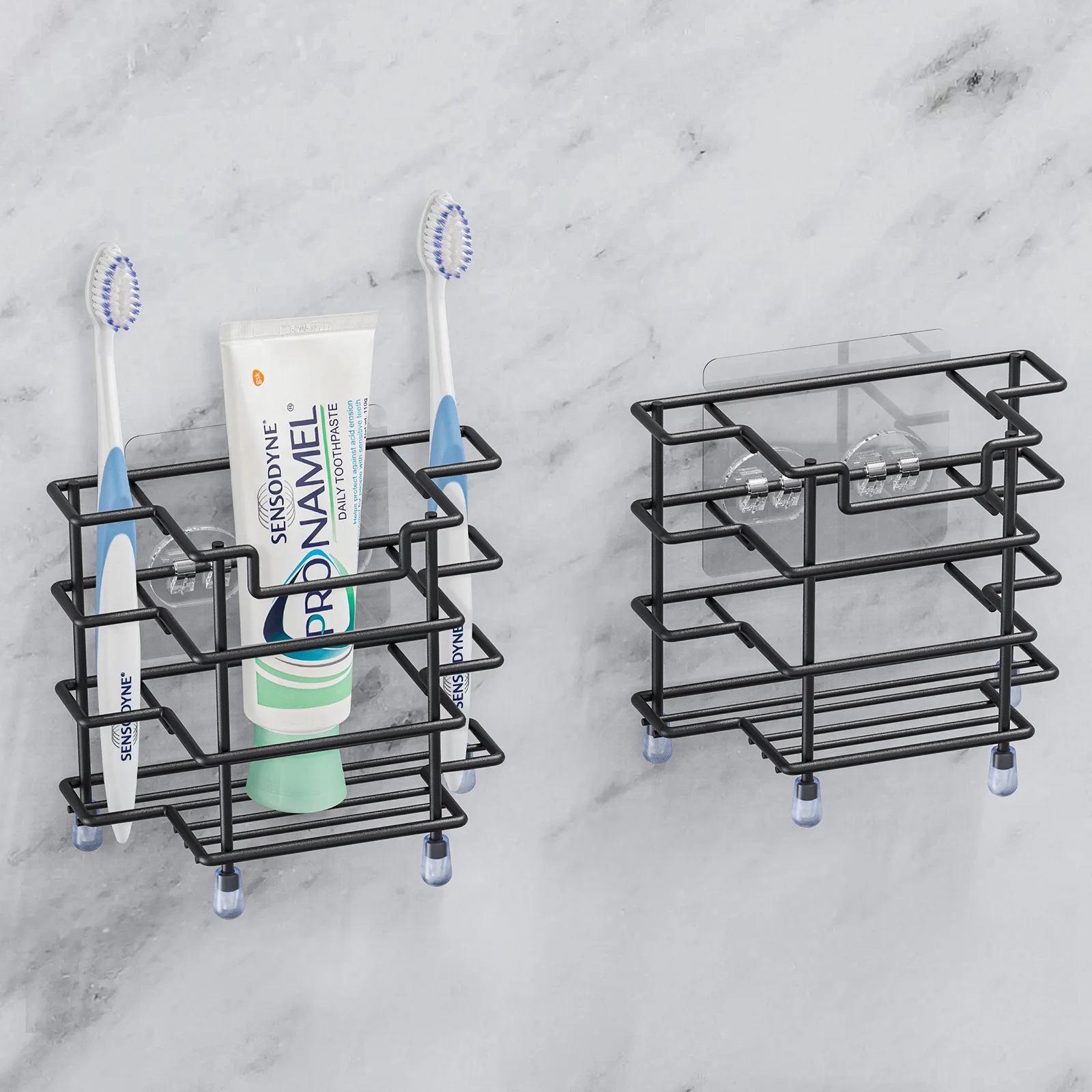 

Linkidea 2 Packs Wall Mount Toothbrush Holder for Bathroom, Stainless Steel Tooth Brush Stand for Electric Toothbrush, Razor