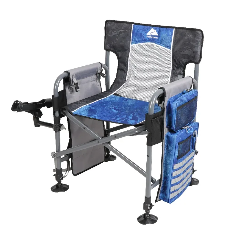 Ozark Trail Camping Director Fishing Chair, Blue, Adult outdoor furniture  camping chair