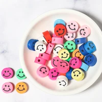 50pcslot soft clay mixed pattern loose beads 10mm smiley flower round beads for diy jewelry making necklace bracelet