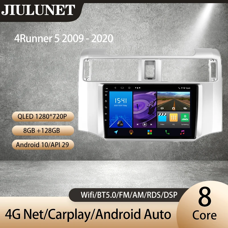 

JIULUNET For Toyota 4Runner 5 N280 2009 - 2020 Carplay Ai Voice Car Radio 4G Net Multimedia Video Player Navigation GPS Android