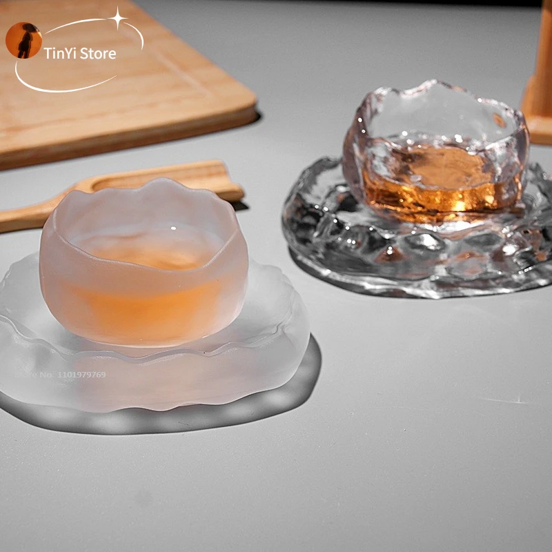 

1Pc Japanese Style Glass Cup Tasting Transparent/Frozen Tea Cups White Wine Cup Kongfu Master Teacup