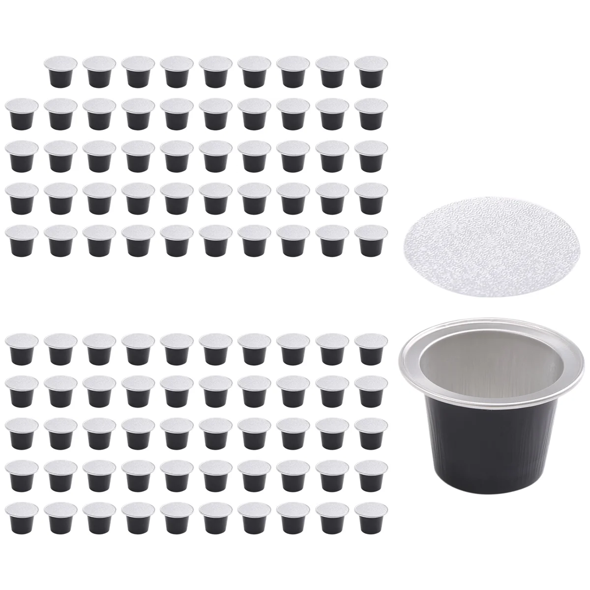 100 Sets Refillable Coffee Capsule Cup Disposable Nespresso Pod for Nescafe Automatic Machine Food Package Cafe Supplies