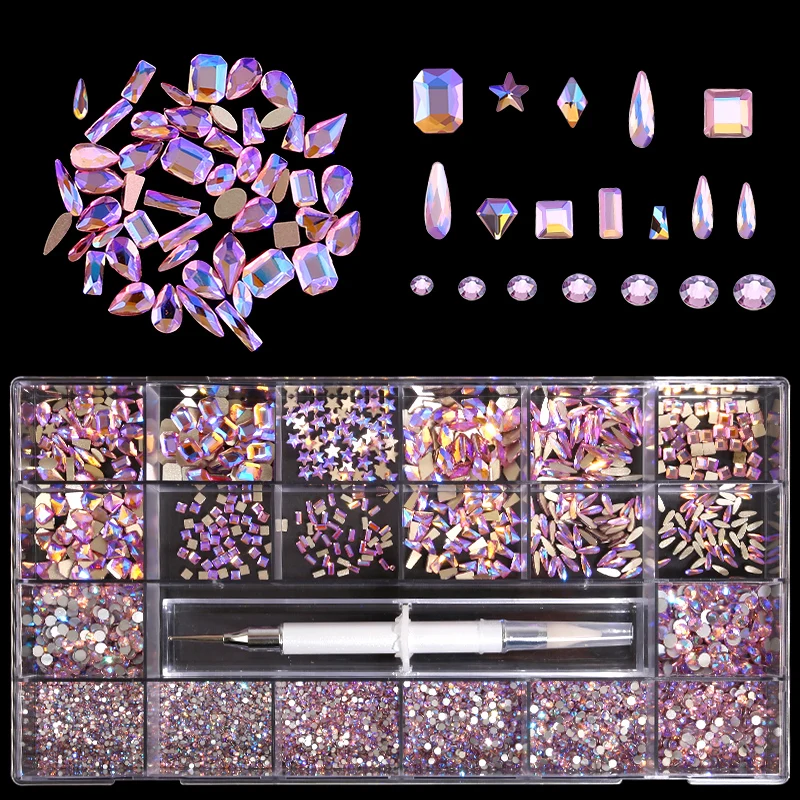 

1000/3100Pcs Crystals Rhinestones For Nails Glass Rhinestones Flatback Shape Strass Diamond For Crafts DIY Art Decoration