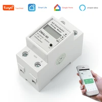 single phase din rail wifi intelligent energy meter power consumption kwh meter smart lifetuya app works with alexa google home