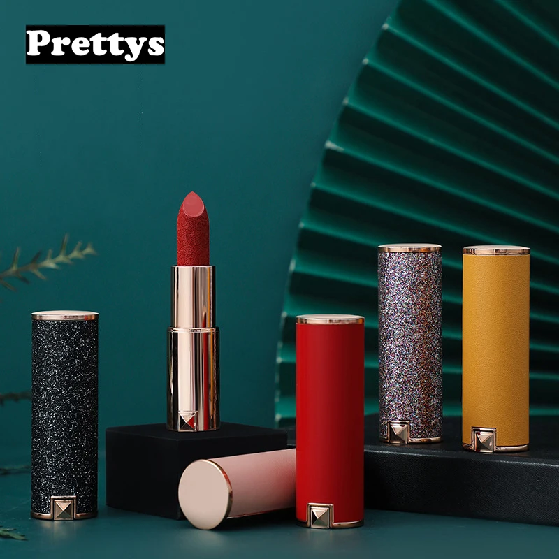 

New 5 Colors Premium Starry Engraved Lambskin Matte Velvet Lipstick for Women Long Lasting Cosmetics Lip Beauty Makeup Gifts