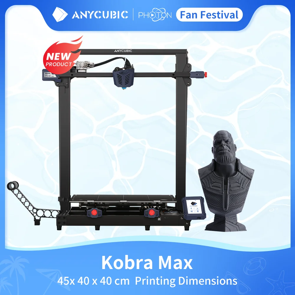 

KOBRA MAX ANYCUBIC 3D Printer Huge Print Size FDM 3d Printers Double Z-axis Smart auto-leveling Printing