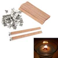 50pcs 6mm 8mm 12 5mm 13mm wooden candles wick with sustainer tab candle wick core for candle making supply soy parffin wax
