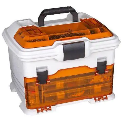

Outdoors T4P Pro Multiloader, Portable Fishing & Tackle Storage Box with Zerust Anti-Corrosion Technology, White/Orange