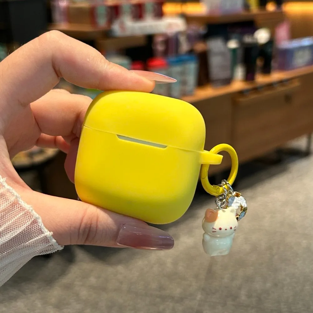 Фото Мягкий силиконовый защитный чехол для наушников OPPO Enco R5/R4/Air4/4i/Buds 3/Buds 3 Pro, портативный чехол для зарядки с брелоком №4