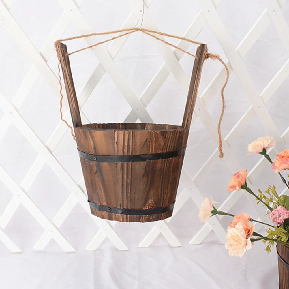 

Water Bucket Plants Indoor Pots Plants Succulent Planter Hanging Flower Pot Succulent Flower Pot Meat Flowerpot Wooden Pot