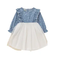 1-5 Years Kids Baby Girl Dress Love Heart Print Ruffle Long Sleeve Princess Clothes Girls Dresses for Party and Wedding