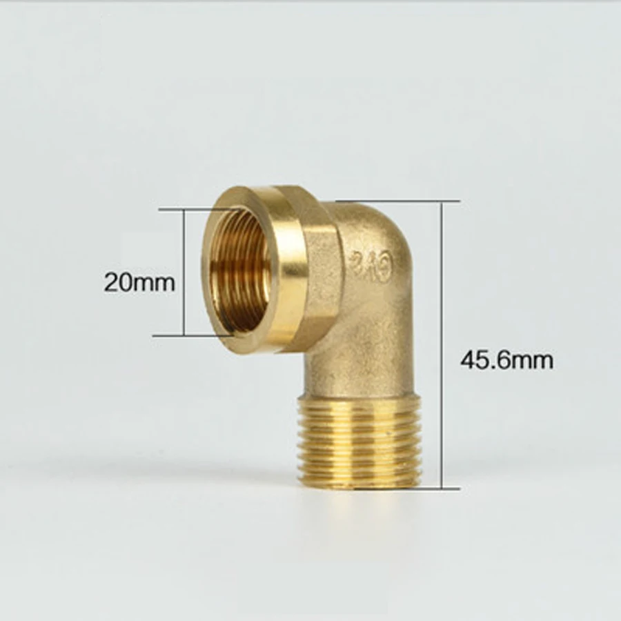 

DN15 G 1/2" BSP Male x Female Elbow Brass Pipe Fitting Connector Coupling Adapter Length 45.6mm