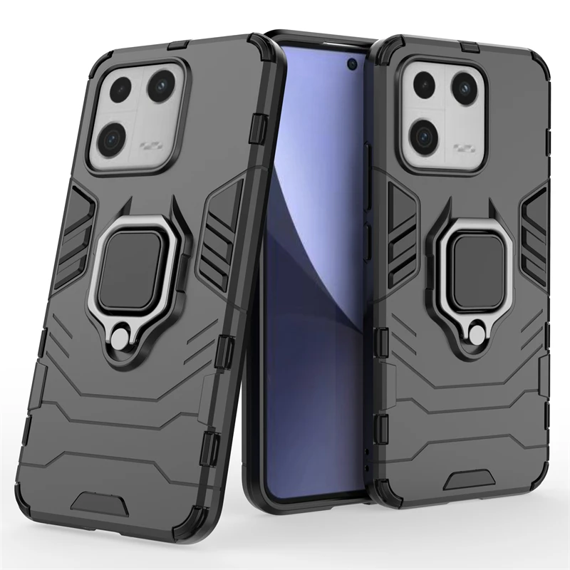 For Xiaomi Mi 13 Case Cover Mi 13 Capas Shockproof Phone Bumper Back Armor PC Ring Magnetic Metal Holder Cover For Mi 13 Fundas