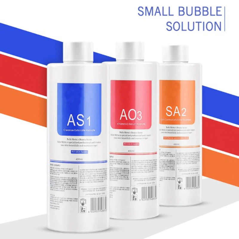 

Hydrating Liquid Face Serum Small Bubble Solution 400ml AS1 SA2 AO3 Hydrafacial Machine Skin Deep Cleaning Skin Aqua Peeling