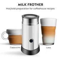 household milk frother coffee milk heating frother latte electric stainless steel coffee frother 300ml milk bubble machine