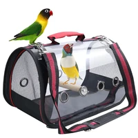 birds outdoor carrier bag pets transparent breathable parrots handbag travel packbag with standing perch 3 color