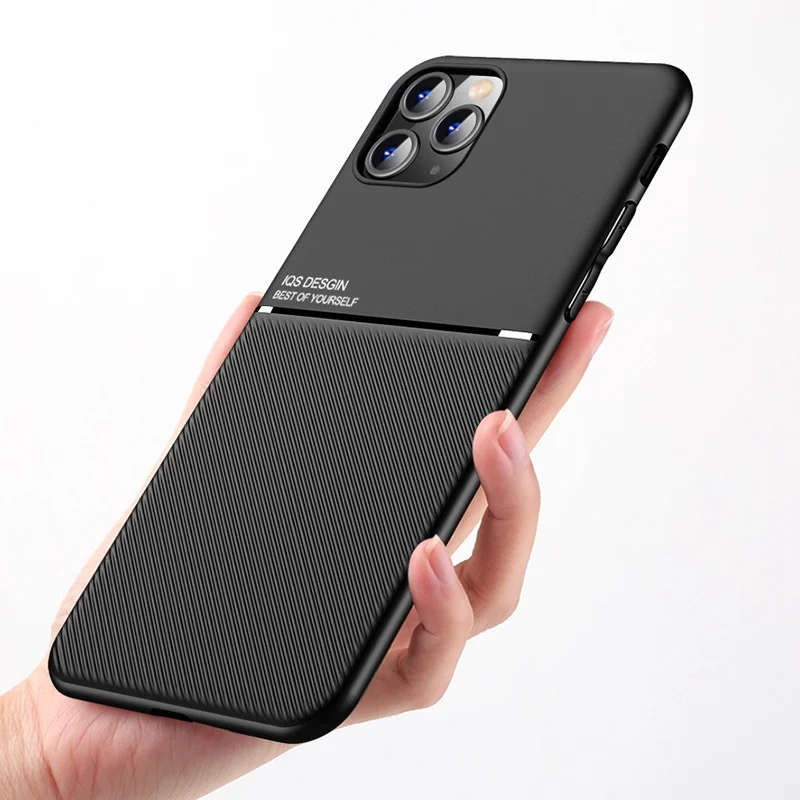 

Luxury Leather Phone Case For iPhone 13 12 11 Pro X XR XS Max 8 7 6S 6 Plus 5 SE 2020 Car Magnetic Cover Ultra thin Cover