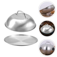 1 set durable food steak cover sturdy steak plate food protector cover household steak cover for hotel home restaurant