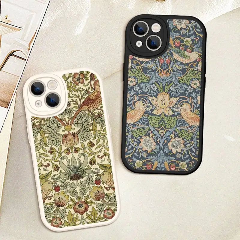 

William Morris Strawberry Thief Phone Case Hard Leather For iPhone 14 13 12 Mini 11 14 Pro Max Xs X Xr 7 8 Plus