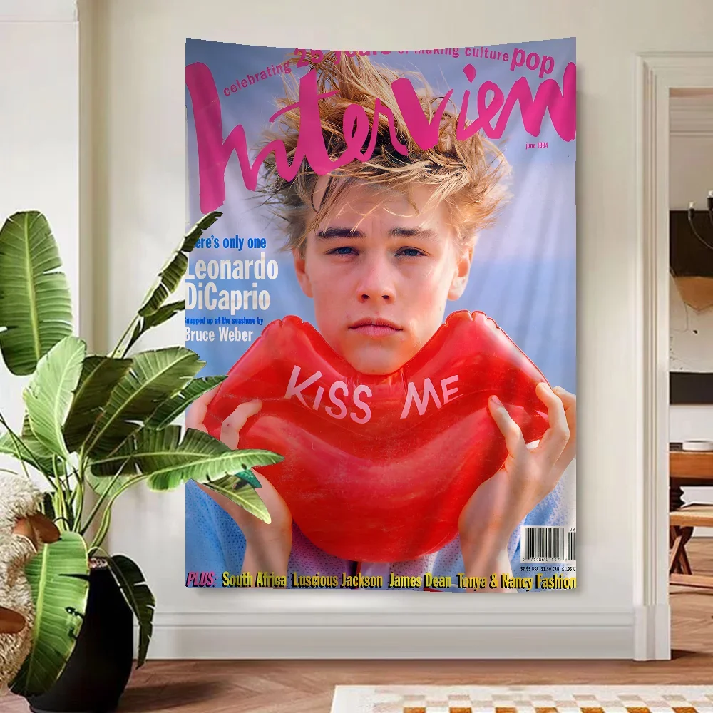 L-Leonardo D-DiCaprio Фильм Звезда Гобелен Настенный Декор Полиэстер Хлопок Мультфильм С