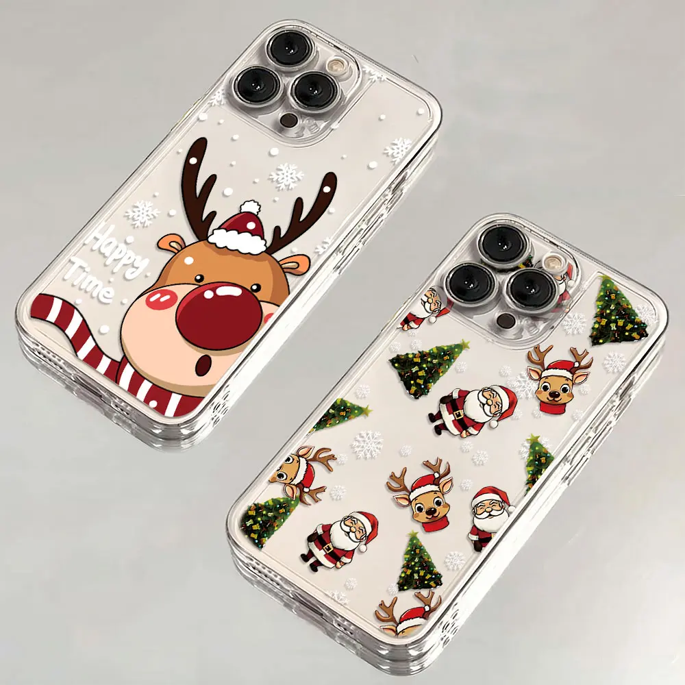 Christmas Elk Snowman Santa Clau Phone Case For OPPO Realme C67 C65 C63 C55 C53 C35 C30 12 11 10 9 8 7 6 5 Pro Plus 4G 5G Cover