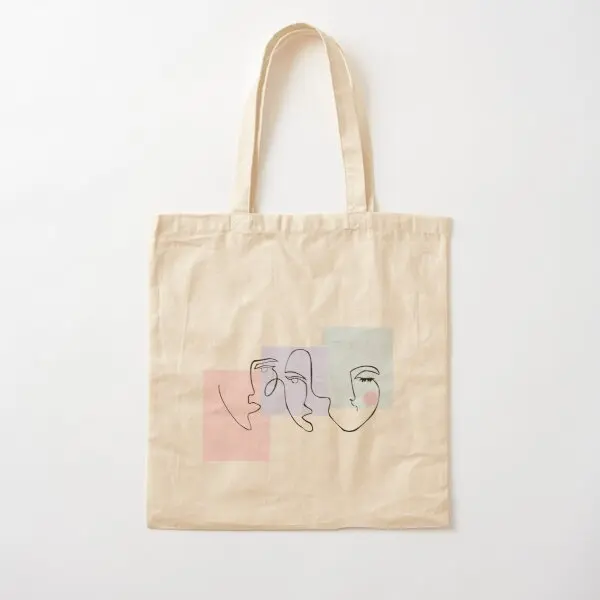 

Абстрактная хлопчатобумажная Холщовая Сумка-тоут с тремя лицами, складная дизайнерская модная сумка-шоппер для женщин, женская тканевая Повседневная сумка через плечо с принтом