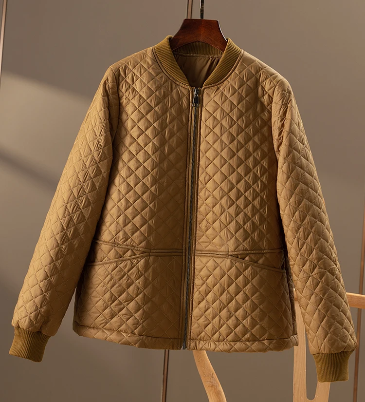 New Women Jackets Winter Coat Jacket Parkas Autumn Winter Clothes Women Thin Casual Pockets  Wide-waisted  Zipper
