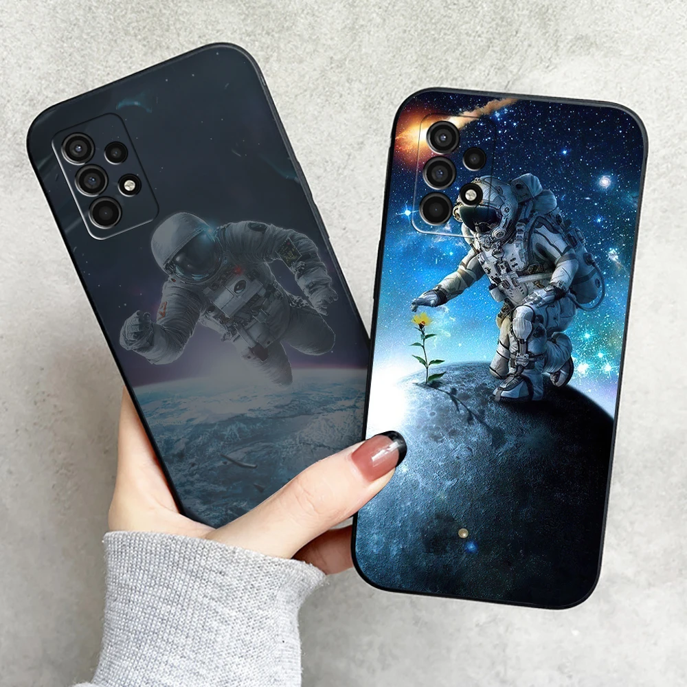 

Astronaut Phone Case For Samsung Galaxy S8 S9 S10 Plus S10E S10 Lite S10 5G Black Funda Silicone Cover Soft Coque Carcasa Back