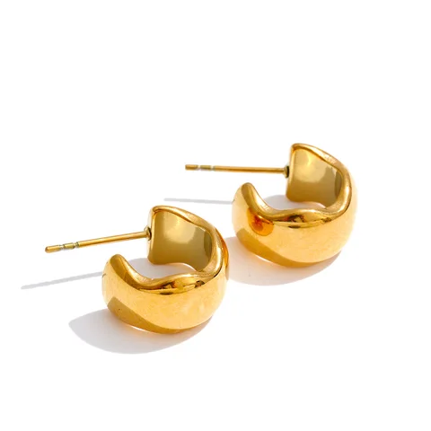 Yhpup серьги-кольца из нержавеющей стали золотого цвета