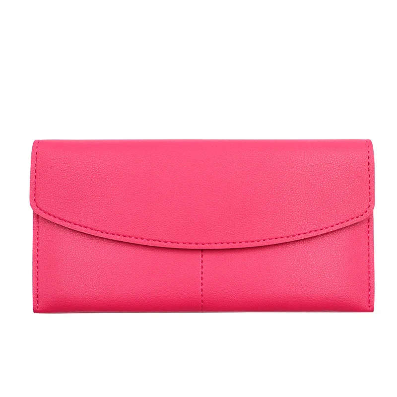 2023 New Ladies Wallet Long Simple Money Clip Multi-card Position Multi-color Korean Soft Leather Coin Purse