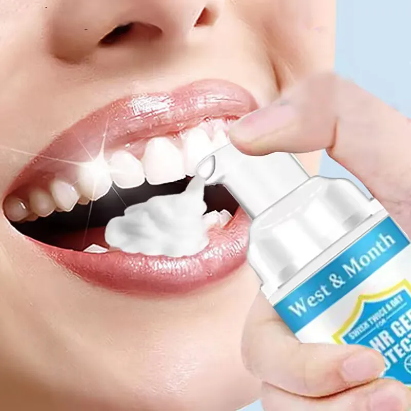 

Teeth Whitening Mousse Toothpaste Removes Yellow Plaque Smoke Stains Deep Cleaning Oral Hygiene Fresh Breath Brighten Teeth Care